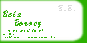 bela borocz business card
